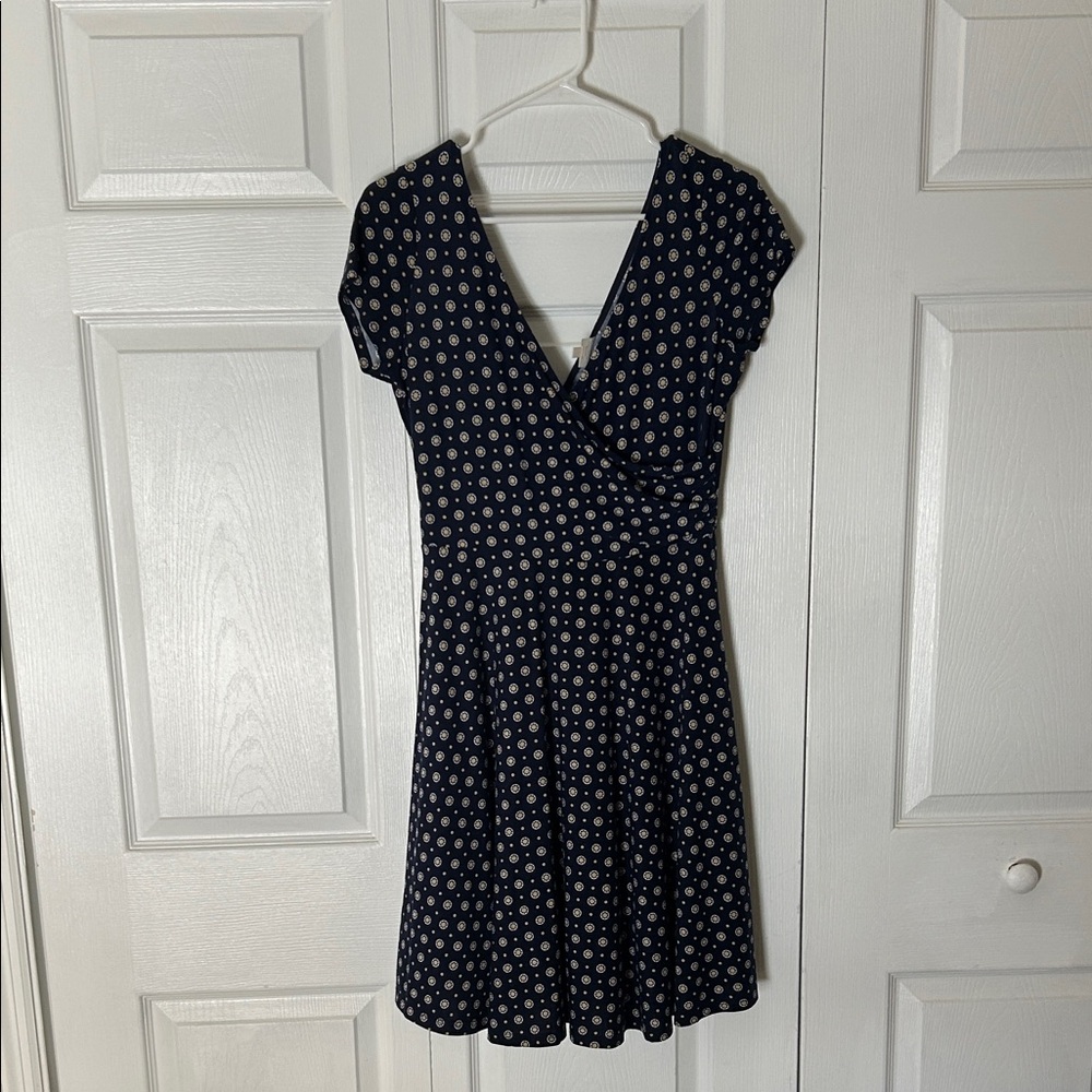Navy Polka Dot Wrap Dress